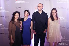 Adrian Tofei, Alexandra Stroe, Florentina Hariton, and Sonia Teodoriu at an event for Be My Cat: A Film for Anne (2015)