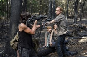 Norman Reedus, Christine Evangelista, Austin Amelio, and Liz E. Morgan in The Walking Dead (2010)