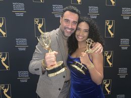 Arí Maniel Cruz & Julietta Rodríguez at the 2022 Emmy Sun-coast Chapter Awards in Orlando, Florida