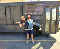 Anthony Napoli with Jimmy Slonina on set of series 