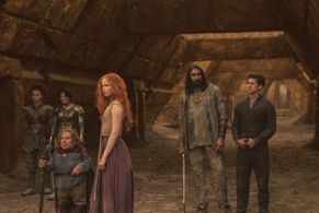 Warwick Davis, Amar Chadha-Patel, Ellie Bamber, Erin Kellyman, Dempsey Bryk, and Ruby Cruz in Willow (2022)