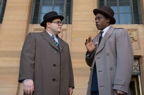 Josh Gad and Chadwick Boseman in Marshall (2017)