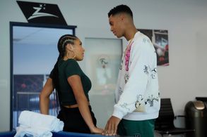 Jazlyn Martin and Jabari Banks in Bel Air (2023)