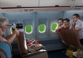 Pedro Almodóvar, Javier Cámara, Raúl Arévalo, and Carlos Areces in I'm So Excited! (2013)