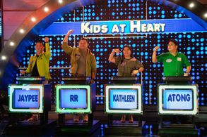 Kathleen Go Quieng, Atong Redillas, R.R. Herrera, and Jaypee De Guzman in Family Feud Philippines (2022)