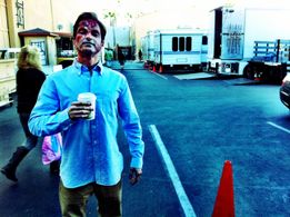 Scott Bailey on the set of Major Crimes (2013)