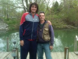 Anderson Varejao and Jerry Lynch fishing at their favorite spot.