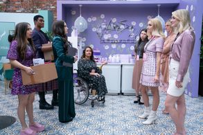 Kat Dennings, Brianne Howey, Esther Povitsky, Santina Muha, Chelsea Frei, and Owen Thiele in Dollface: Space Cadet (2022