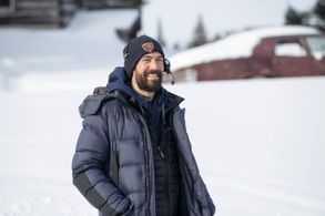 Johnny Derango on the set of FATMAN (2020)