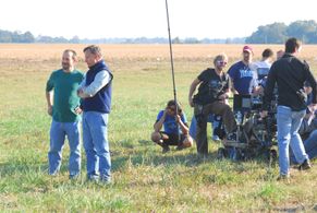 Joshua Goldin on set of Wonderful World.