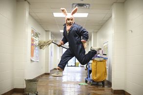 Thomas Michael on the set of 