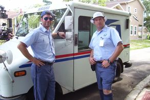 Jeffrey Johnson and Christopher Schmidt on the set of Letters To GOD
