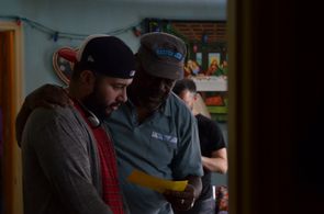 on set with star Frankie Faison