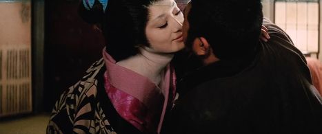 Yûko Hama and Shintarô Katsu in Zatoichi and the One-Armed Swordsman (1971)