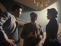 Stephen Mangan, Michael Weston, and Rebecca Liddiard in Houdini and Doyle (2016)