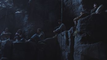 Charles Alexander, Miles Gutierrez-Riley, Aidan Laprete, Alex Fitzalan, and Zack Calderon in The Wilds: Day 36/14 (2022)