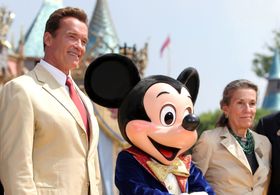 Arnold Schwarzenegger, Diane Disney, and
