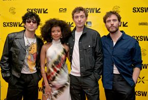 Josh Whitehouse, Sam Claflin, Sebastian Chacon, and Nabiyah Be