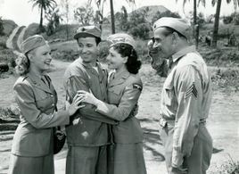 Gloria DeHaven, Danny Davenport, Dennis Day, and June Haver in I'll Get By (1950)