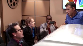 Jared Wofford, David E. McMahon, Asia Danielle Johnson, and Eric Tate in Planet Strange (2014)