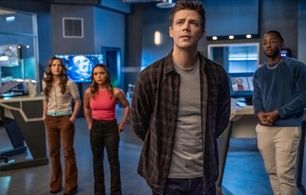Danielle Nicolet, Grant Gustin, Kayla Compton, and Brandon McKnight in The Flash (2014)
