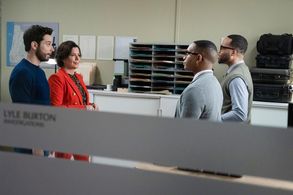 Skylar Astin, Marcia Gay Harden, Tristen J. Winger, and Kareem Malcolm (So Help Me Todd)