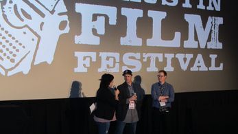 Director Jake Oelman and writer Jake Limbert at the Austin Film Festival premiere of 'Dear Sidewalk'. 2013