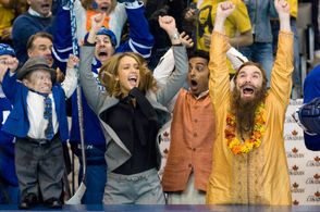 Mike Myers, Jessica Alba, Verne Troyer, and Manu Narayan in The Love Guru (2008)