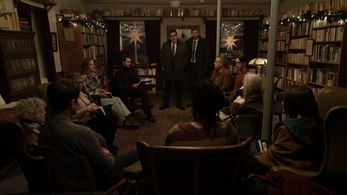 Alfred Molina, Julian Bailey, Rossif Sutherland, Pierre Simpson, Frédéric-Antoine Guimond, and Anna Tierney in Three Pin