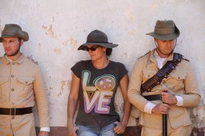 Traverse Le Goff, Benedict Wall and support cast on the set of Breaker Morant - The Retrial.