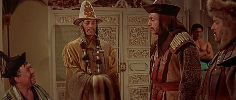 Pedro Armendáriz, William Conrad, Thomas Gomez, and John Hoyt in The Conqueror (1956)