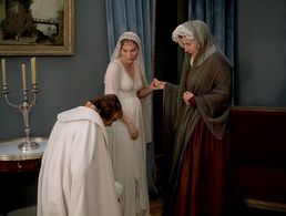 Bruno Ganz, Edith Clever, and Edda Seippel in The Marquise of O (1976)