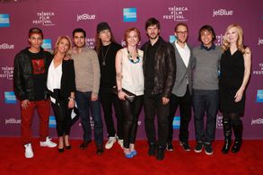 Ethan Higbee, Adam Bhala Lough, Tim Dowlin, Chris Cole, Nyjah Huston, Sean Malto, and Kelle Huston at an event for The M