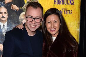 Joe Tracini and Hayley Tamaddon attend the East is East premiere at Trafalgar Studios October 15, 2014