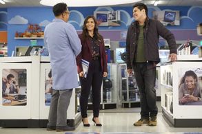Nico Santos, America Ferrera, and George Salazar in Superstore