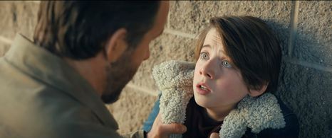 Braxton Bjerken and Ryan Reynolds in The Adam Project