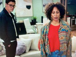 Andrea Davis as Shauna Harris with Justin Kelly in Hudson & Rex (2019).