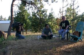 Filming a scene for Paranormal State with Ryan Buell.