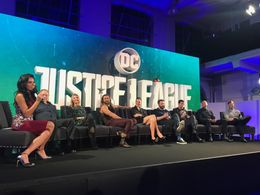 Ben Affleck, Henry Cavill, Jason Momoa, Charles Roven, Deborah Snyder, Gal Gadot, Ezra Miller, Ray Fisher, and Tiffany S