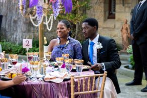 Michael Hyatt and Damson Idris in Snowfall: Celebration (2022)
