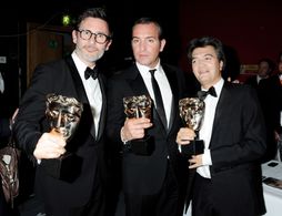 Jean Dujardin, Michel Hazanavicius, and Thomas Langmann