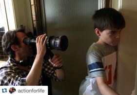 Director Scott Waugh and Kale Culley on set of 6 Below.