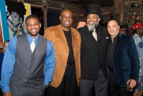 At the Meet Mario premiere with cast members TJ Thomas Miller, Christopher McAllister, and Tom D'Angelo.