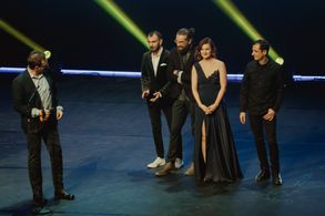 The Christmas Gift crew on Gopo Awards 2019” stage. Winners of Best Short