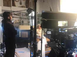 Mariem Perez Riera on the shoot of the documentary 