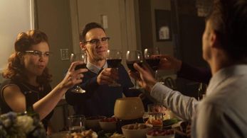 Ben McKenzie, Cory Michael Smith, and Chelsea Spack in Gotham (2014)