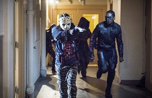 Joe Dinicol, Rick Gonzalez, Madison McLaughlin, and Echo Kellum in Arrow (2012)