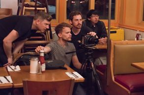 On the set of First Night Out