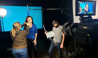 Brenda Mejia on set Hollywood CA