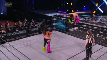 Chris Jericho, Nick Massie, Aubrey Edwards, and Matt Massie in All Elite Wrestling: Revolution (2021)